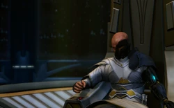 Emperor Arcann on the Eternal Throne, the new seat of power in the galaxy.