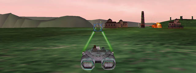 Sykes in a Gian speeder attacking Federation STAPs near Rasker Hill