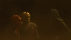 A young Savage Opress alongside Maul, pleading with Darth Sidious to not take his brother away.