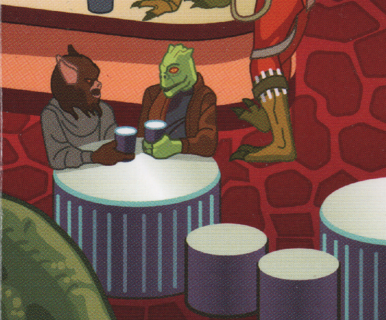 Arleil Schous drank in Chalmun's Spaceport Cantina.