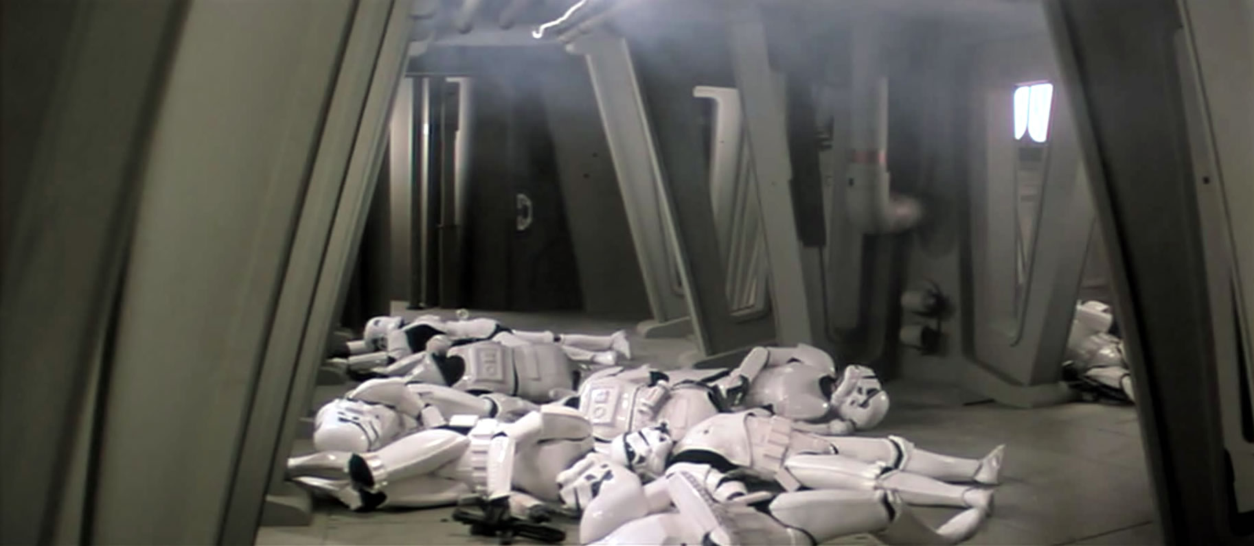 Stormtroopers killed by Rebel troopers inside the Imperial bunker of Endor