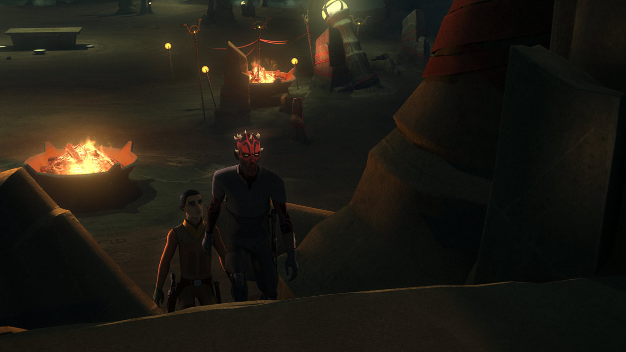 Maul and Ezra in the Nightsister lair