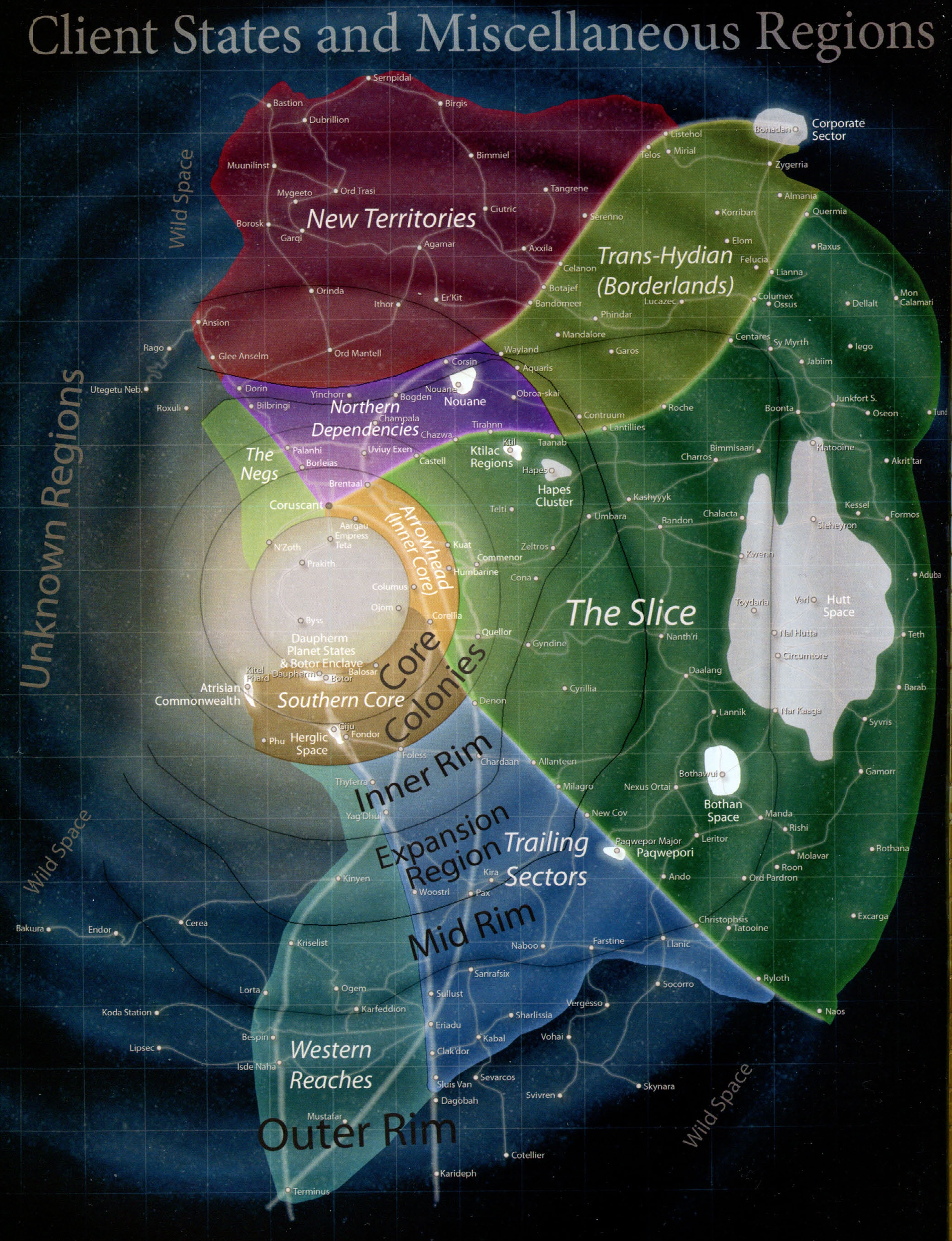 Map Of The Star Wars Galaxy The Galaxy | Wookieepedia | Fandom