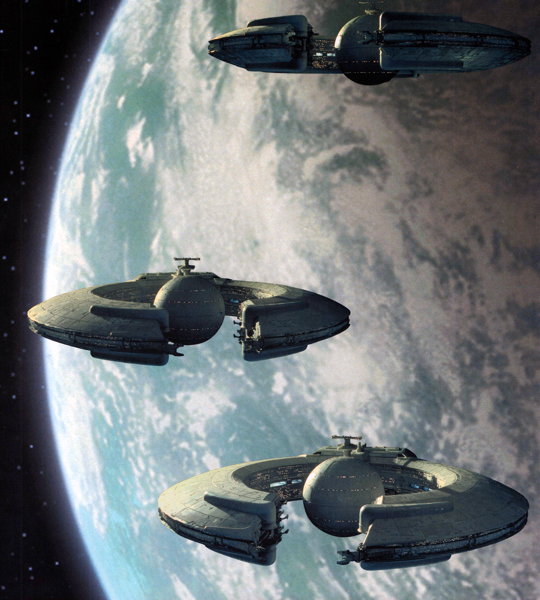 The Trade Federation fleet executes its blockade.