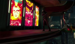 Zam at Trade Federation office tower