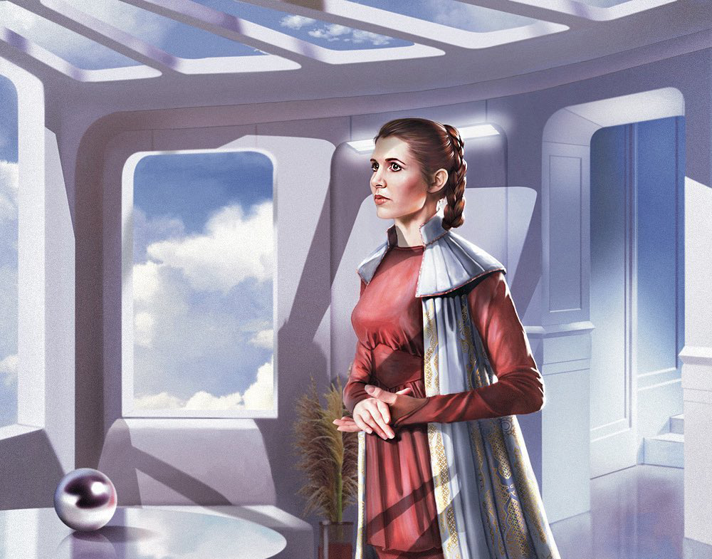 Leia Organa anxiously waited in the guest quarters on Cloud City