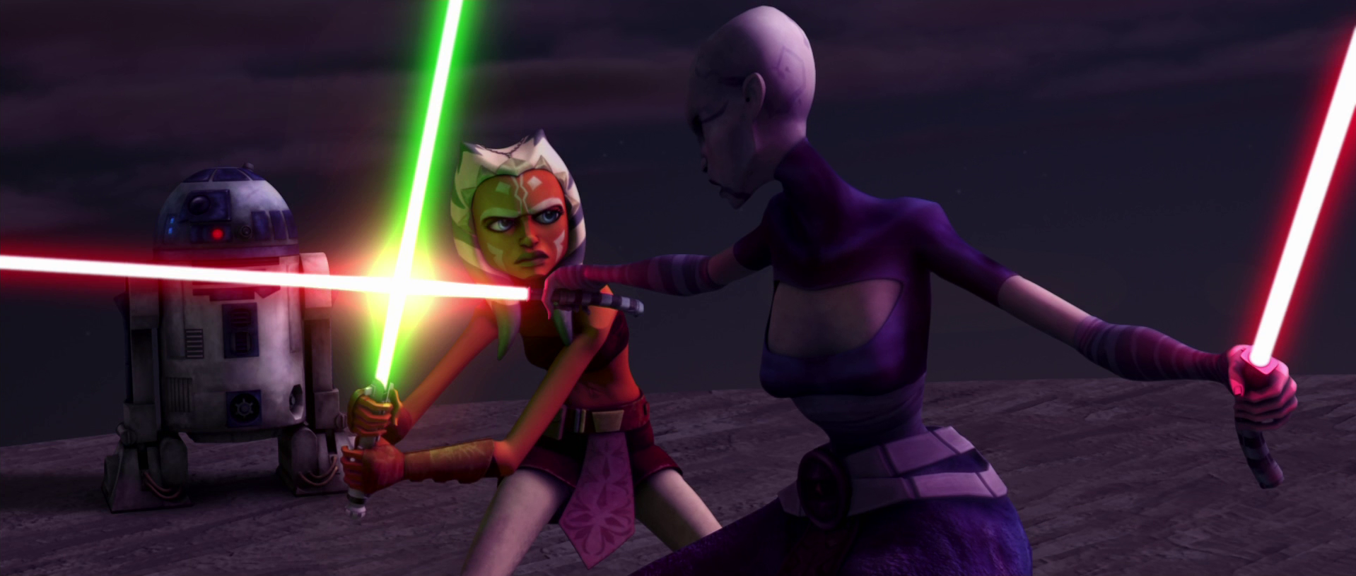 Ahsoka duels Ventress for the first time on Teth.