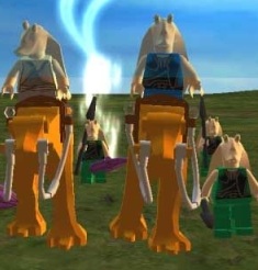 Jar Jar Binks and Roos Tarpals in LEGO Star Wars: The Video Game