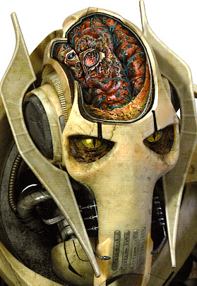 A cut-away of Grievous' head.