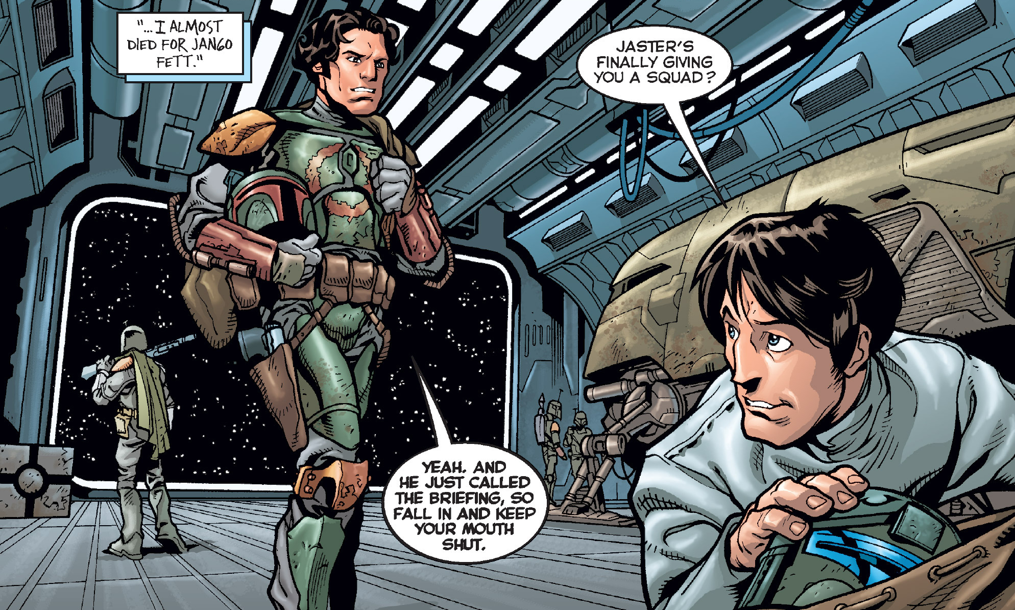 Fett (left) and Silas (right) during their time as mercenaries under Jaster Mereel