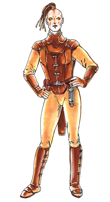 Concept art of Juhani, who was then named "Bastila Shan"