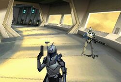 Rex and Denal visit Skytop Station in the Nintendo DS version of Republic Heroes.