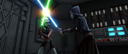 Ahsoka kämpft gegen Barriss