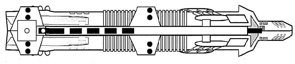 The Cal-class was equipped with a hull-running mass-driver cannon.