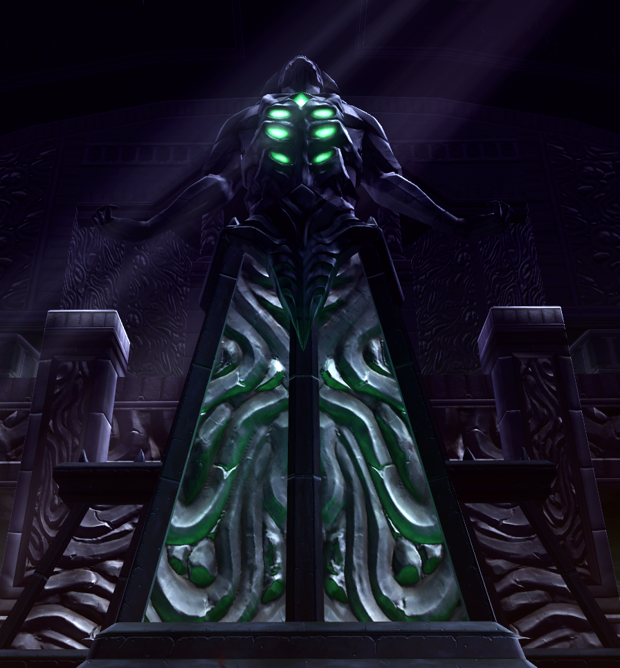 The central statue in the Dark Temple