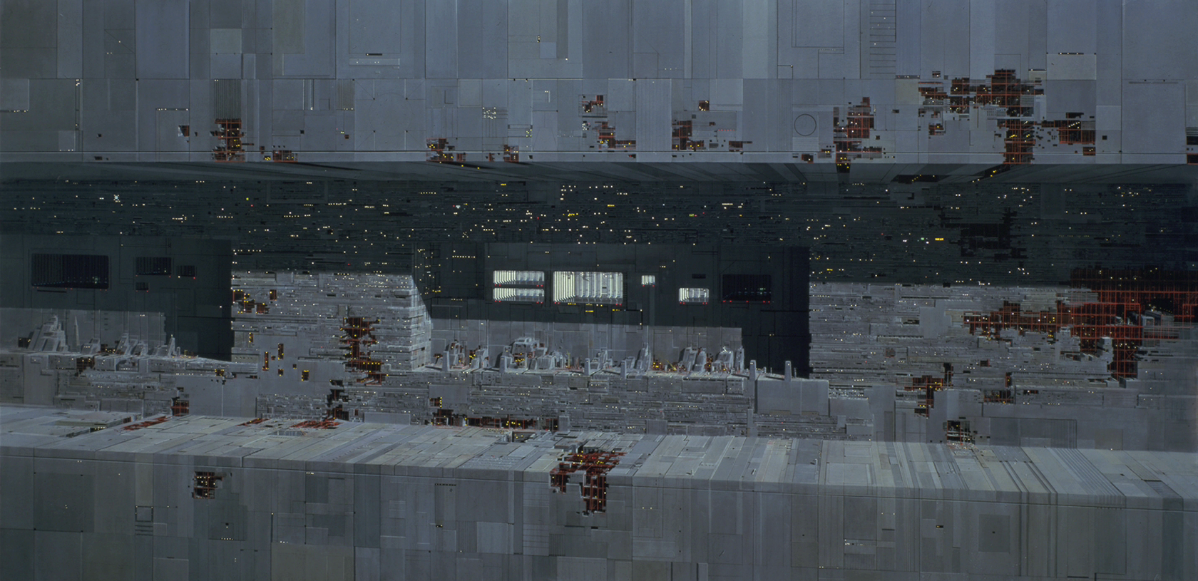 The equatorial regions of the Death Star II under construction