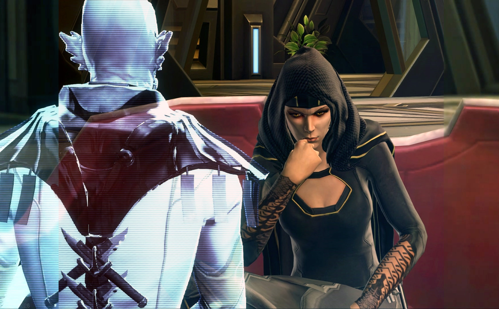 Jarak informs Vaylin of his breakthrough.