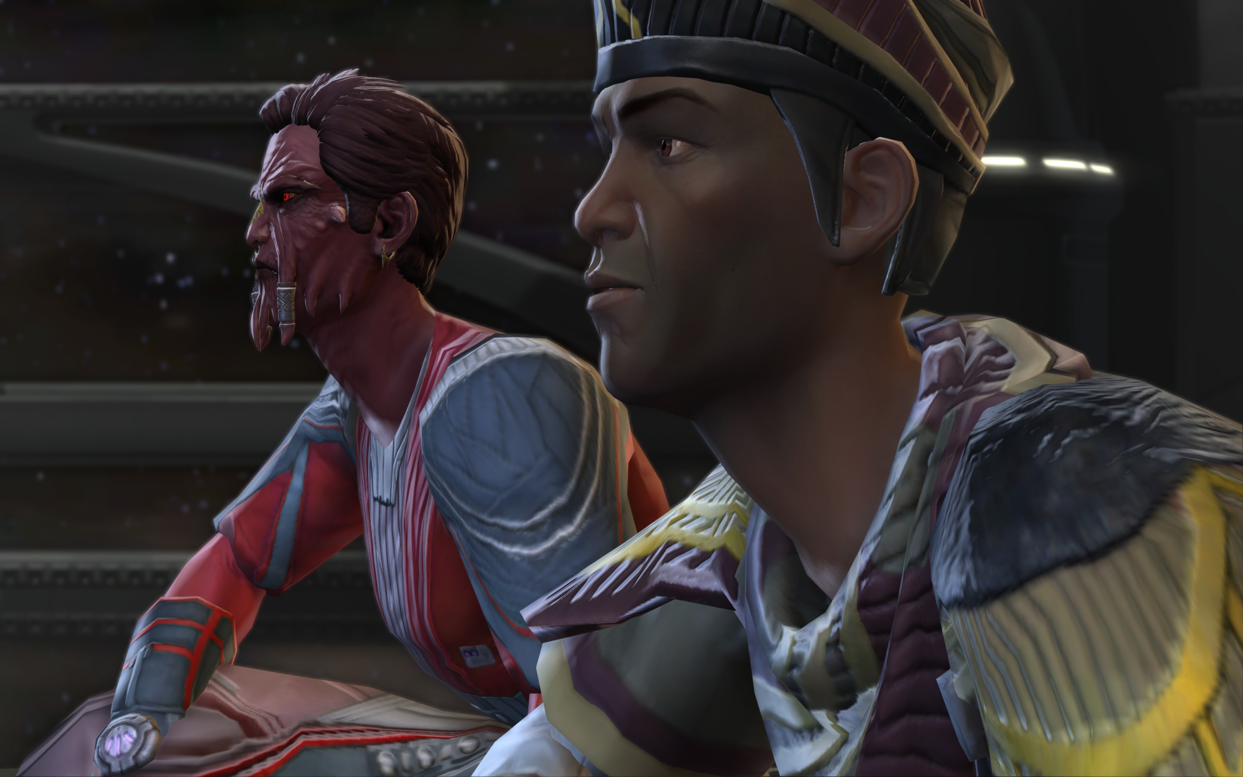 Vowrawn and Evran pledge allegiance to Emperor Arcann.