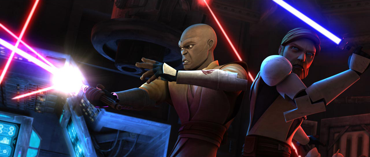 Bane led Windu and Kenobi to the holocron and a trap.