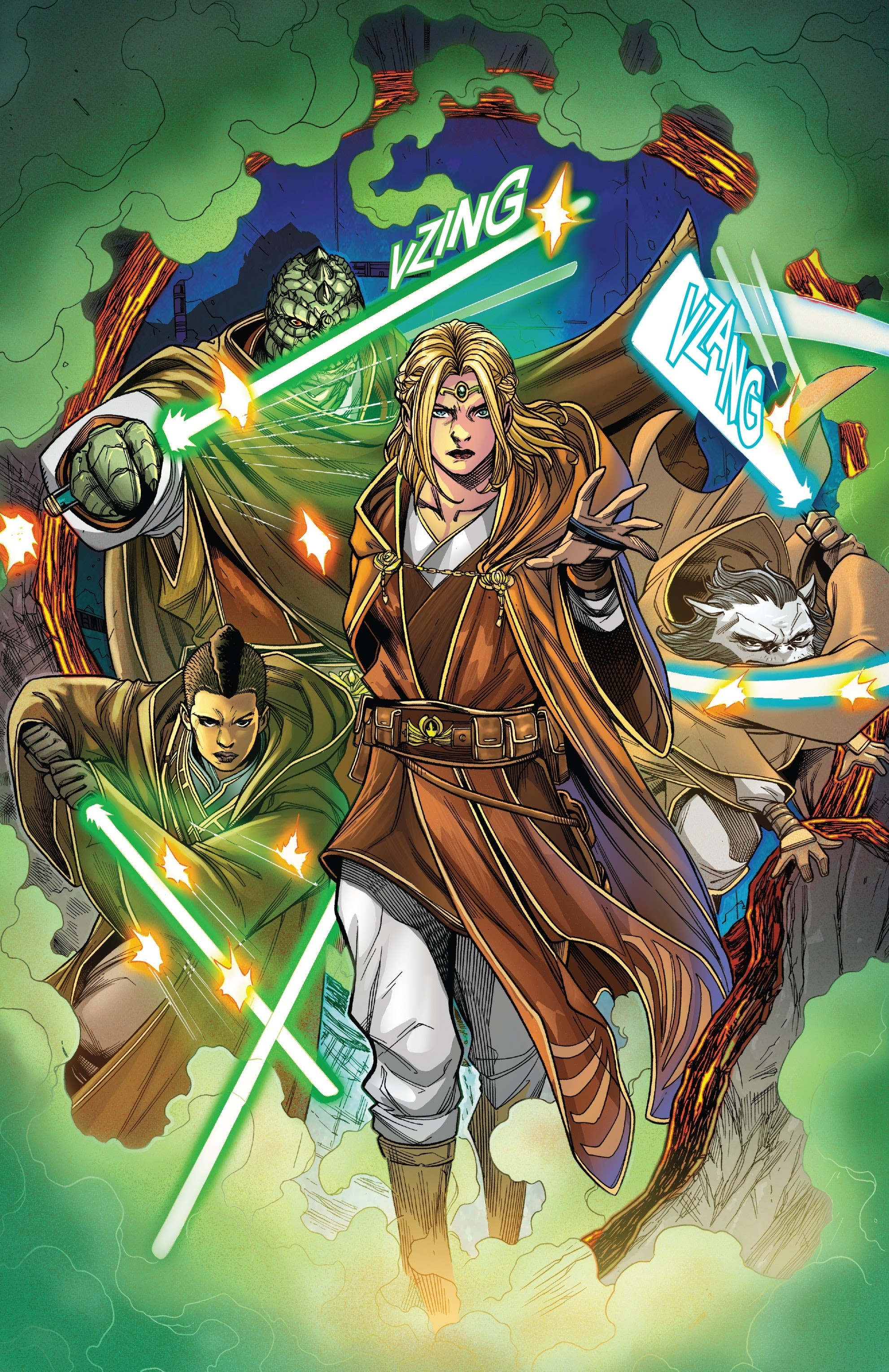 The Jedi of Starlight Beacon attack the Great Hall of the Nihil in No-Space.