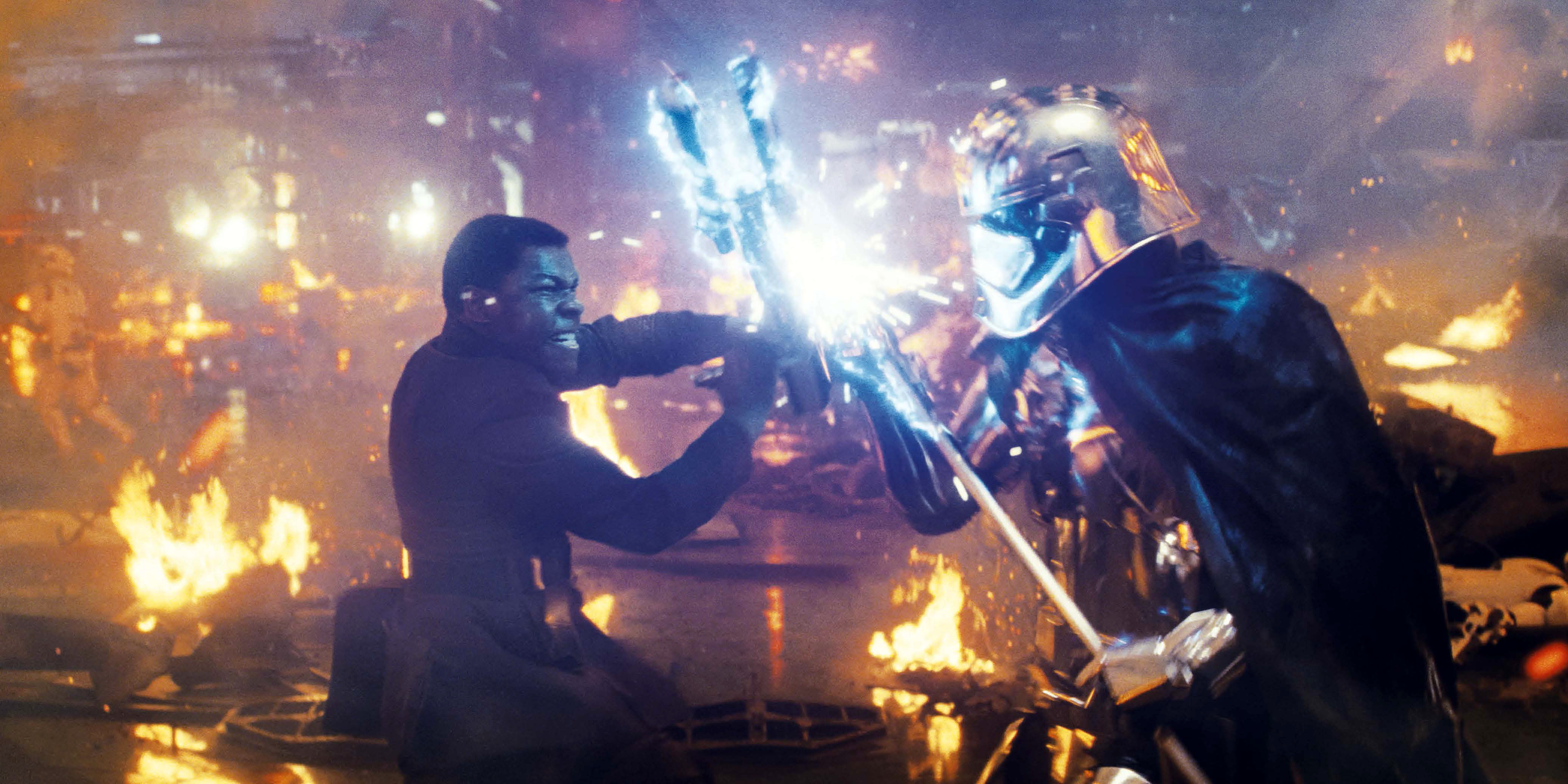 Finn clashing with Phasma aboard the Supremacy