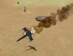 Luke Skywalker crashes after being shot down, leading to a either a point-of-impact restart or a mission failure.