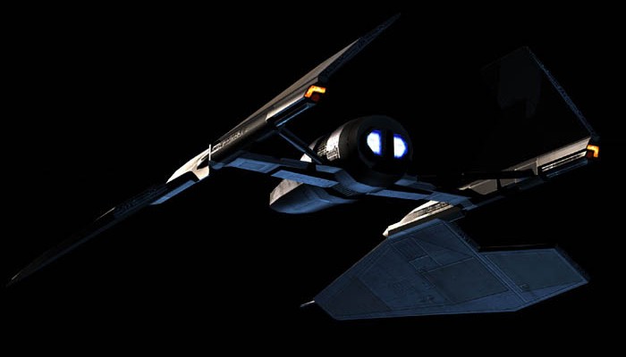 Sith fighter, aft view, showing engines