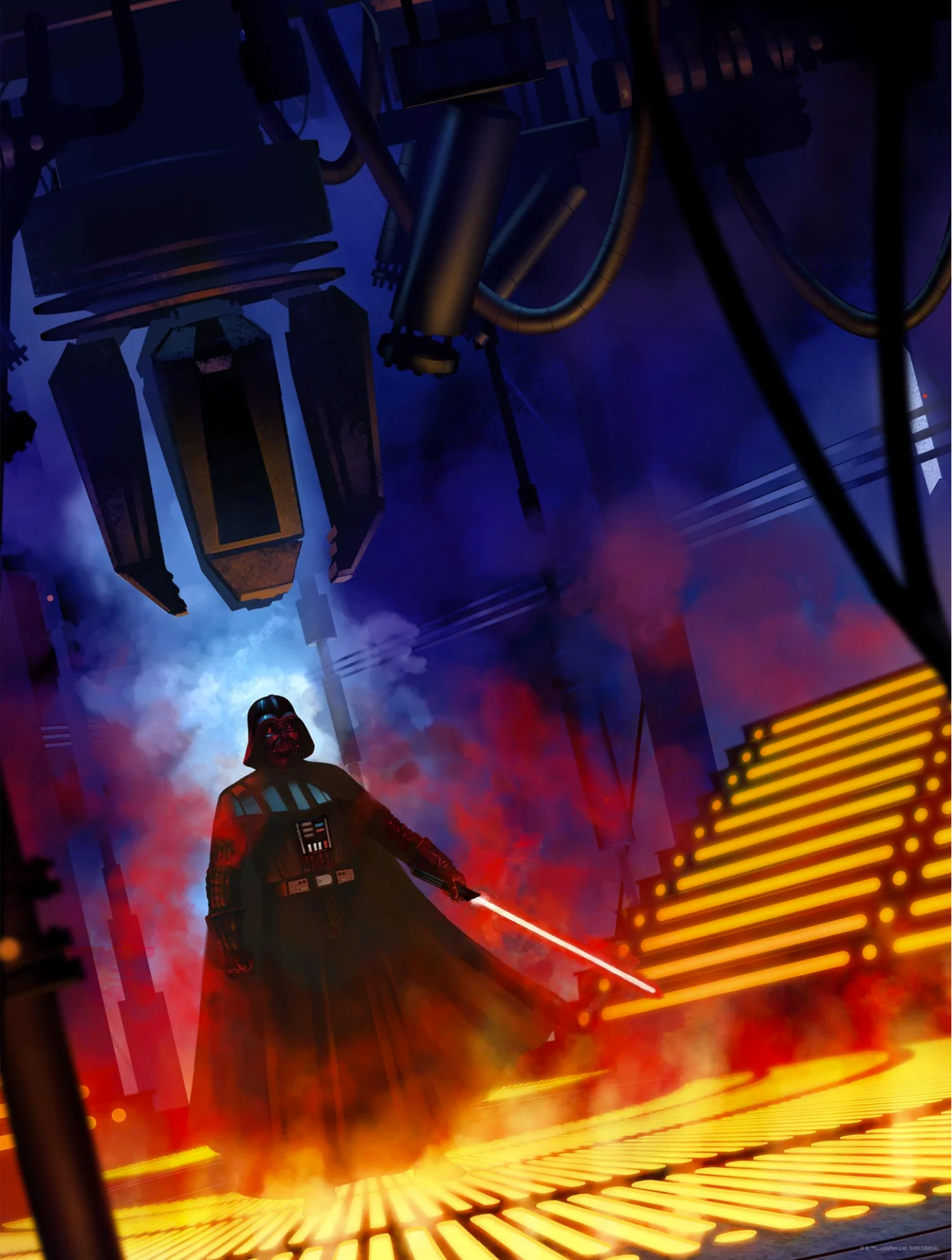 Darth Vader waits for Luke Skywalker on Bespin