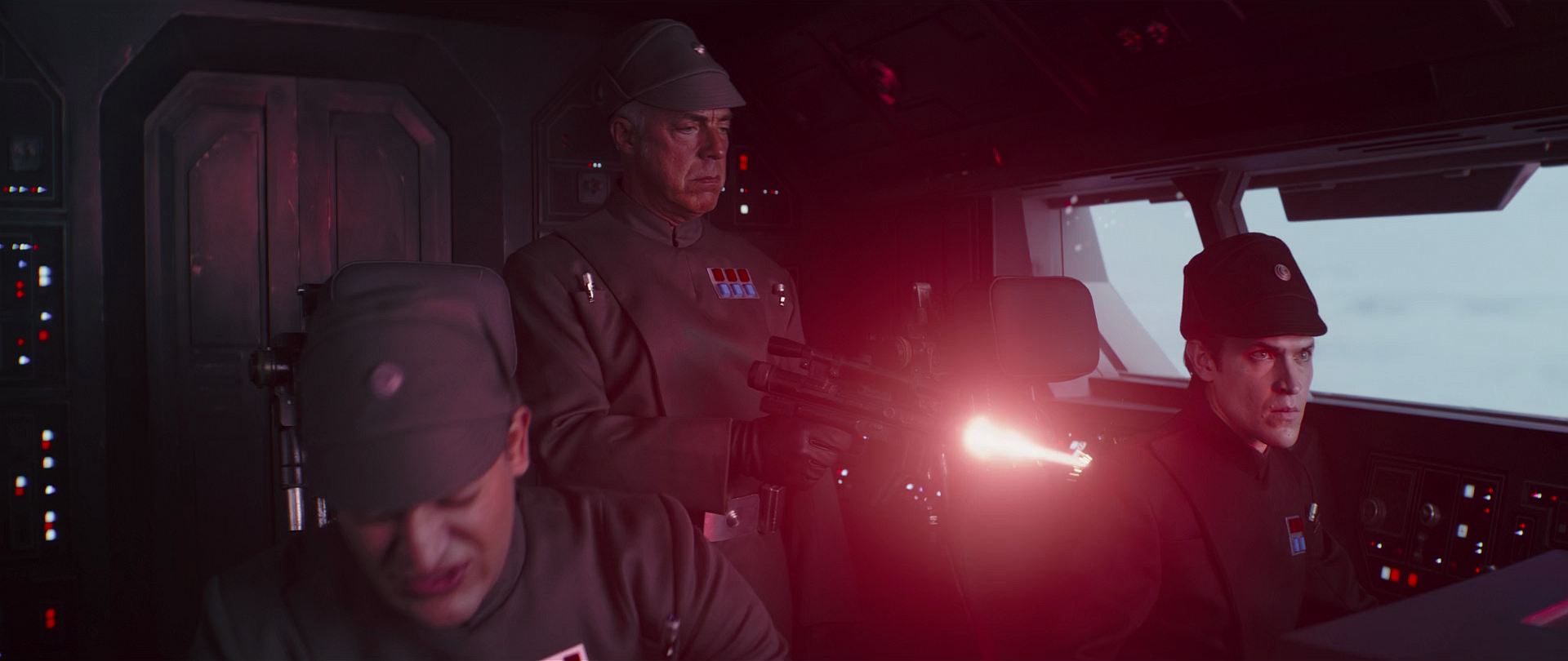 The captain used his SE-14r light repeating blaster to kill his own bridge crew.