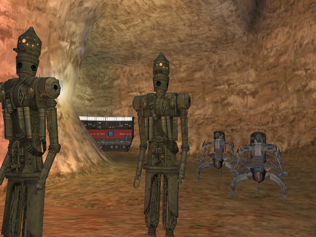 Droids inside the cave.