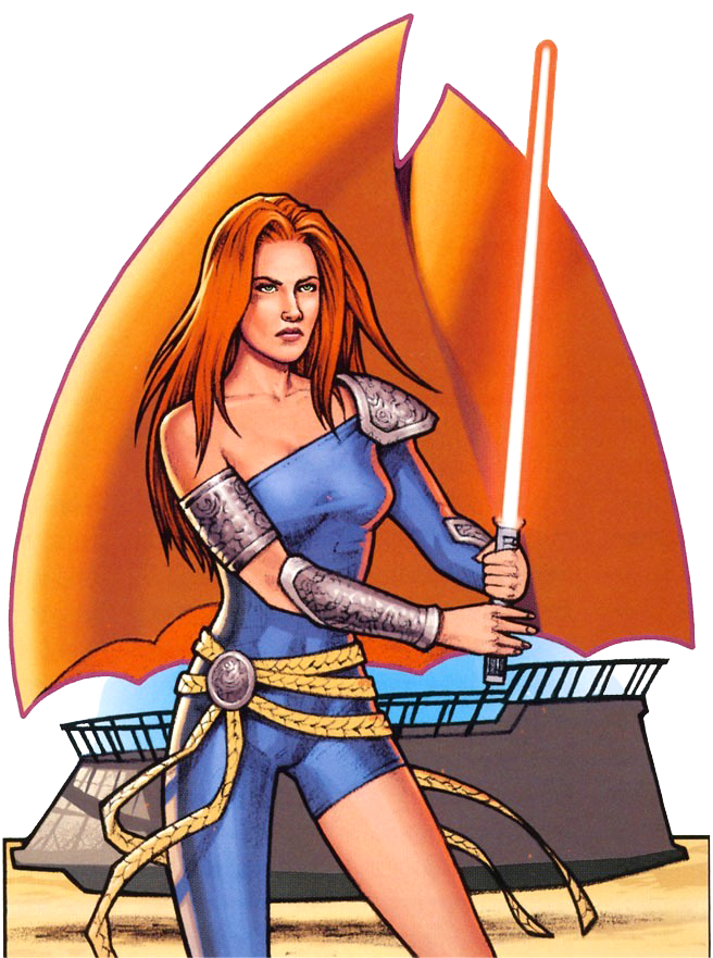 Mara Jade Skywalker wielding a lightsaber