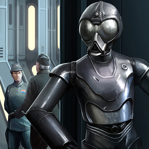 An RA-7 droid serving the Galactic Empire