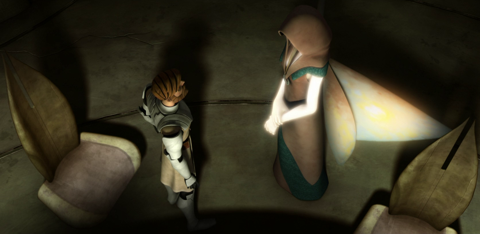 Kenobi talking to an Angel on Iego