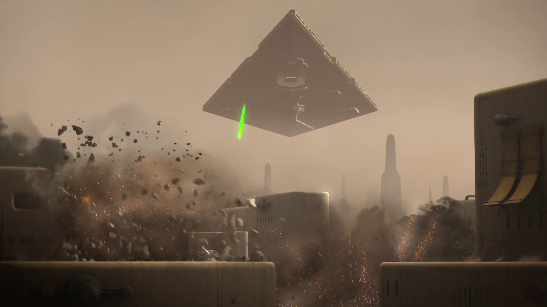 Thrawn ordered the Chimaera to bombard Lothal's Capital City during the Lothal Campaign when Ezra Bridger refused to surrender.