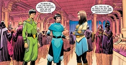 Pryce attends an Imperial ball at the Alisandre Hotel during Ascension Week.
