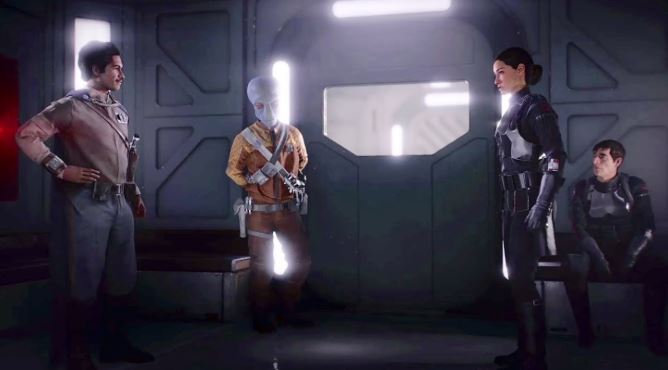 Lando discusses matters with Iden Versio.