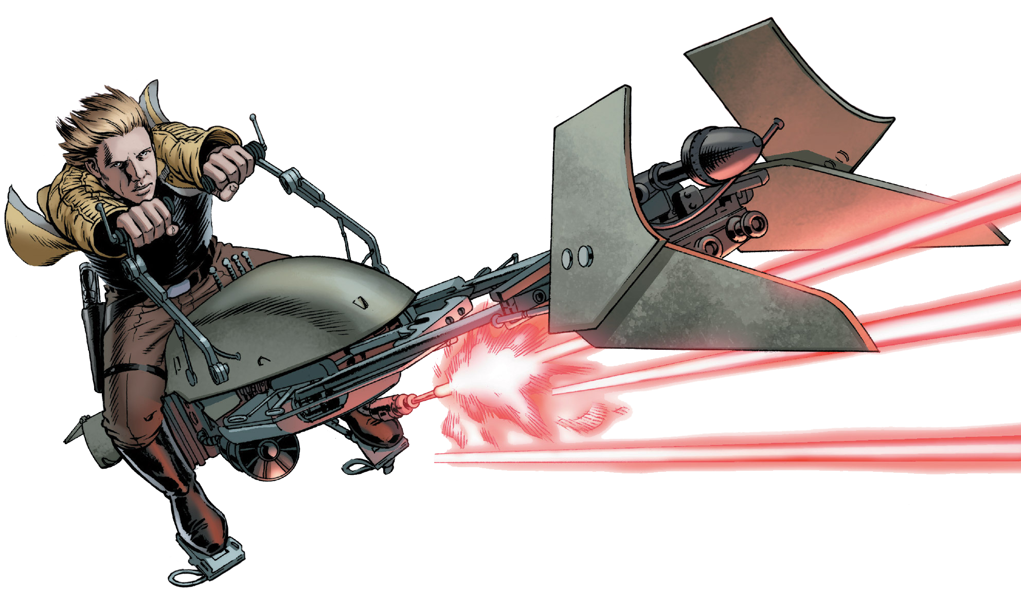 Skywalker commandeered a 74-Z speeder bike.