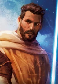 Elzar Mann visited Rhinnal's pavilion at the Valo Republic Fair.