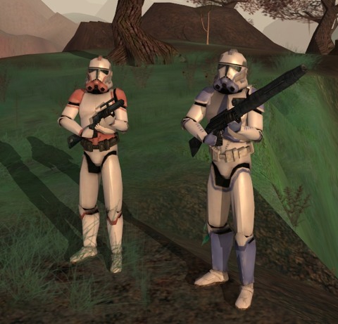 Spacers wearing Katarn armor IV and II