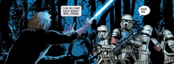 Luke attacks several shoretroopers