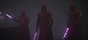 Three Imperial Praetorian Guards were deployed to serve Moff Gideon.