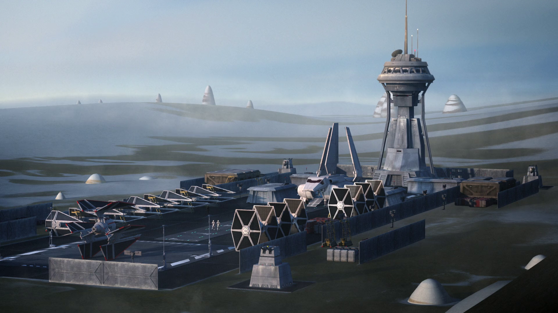 The Lothal airfield where the TIE/D Defender Elite was being tested