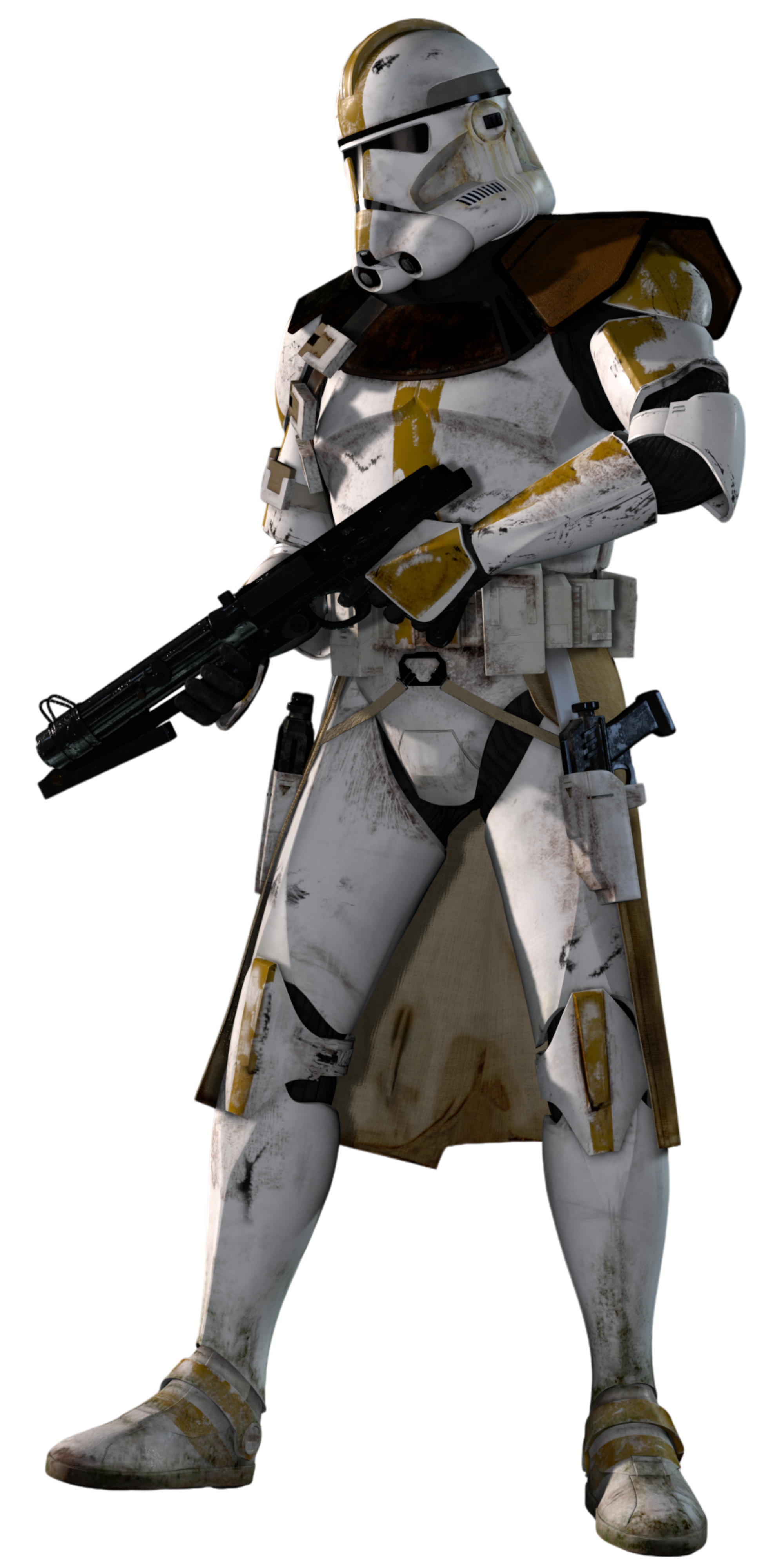 Galle wearing Phase II armor in the colors of the 327th Star Corps.