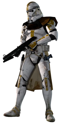 Galle wearing Phase II armor in the colors of the 327th Star Corps.