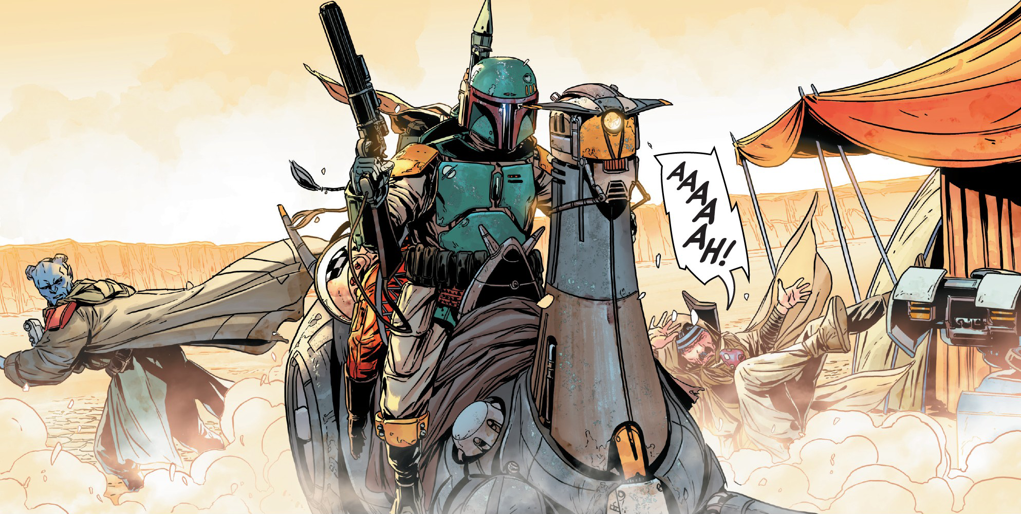 Turfitch and Zingo were startled when Boba Fett bumped into them