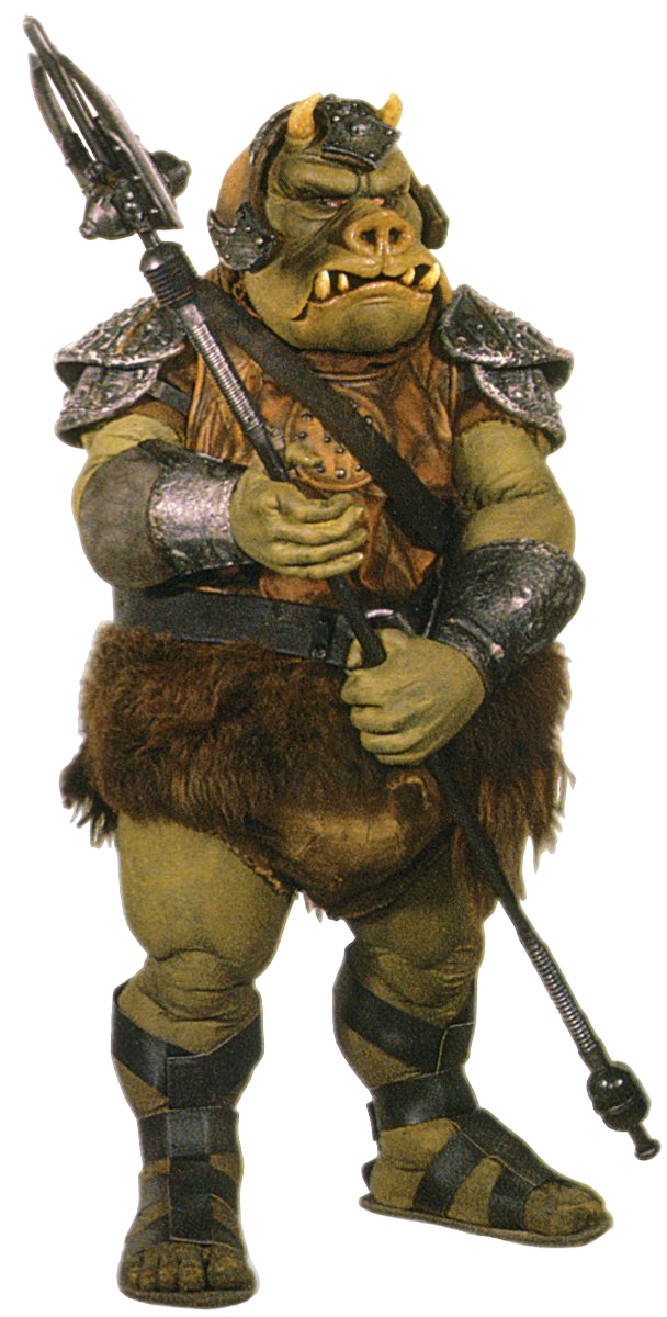 A Gamorrean guard with a Vibro-lance