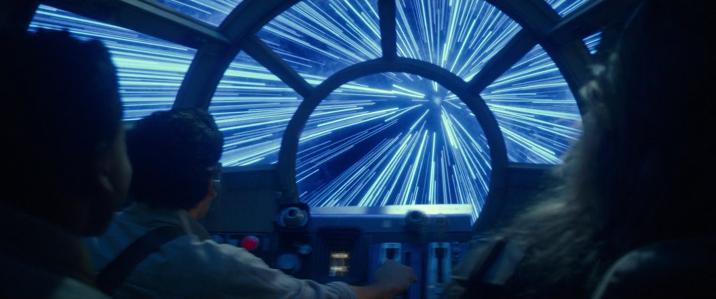 Poe Dameron utilizes the technique of lightspeed skipping to evade the hyperspace-tracking TIE fighters.