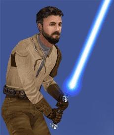 Katarn using the saber in Medium style.