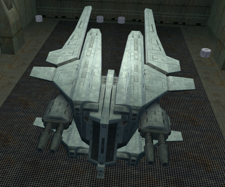 Canderous Ordo's divergent Basilisk war droid, similar in appearance to the StarViper, in Knights of the Old Republic II.