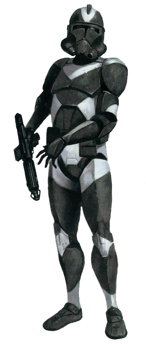 The black armor of the clone shadow trooper